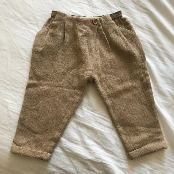 🎉2/$30 SALE🎉ZARA Wool Brown Wool Pants - 12-18 M - Picture 1 of 5